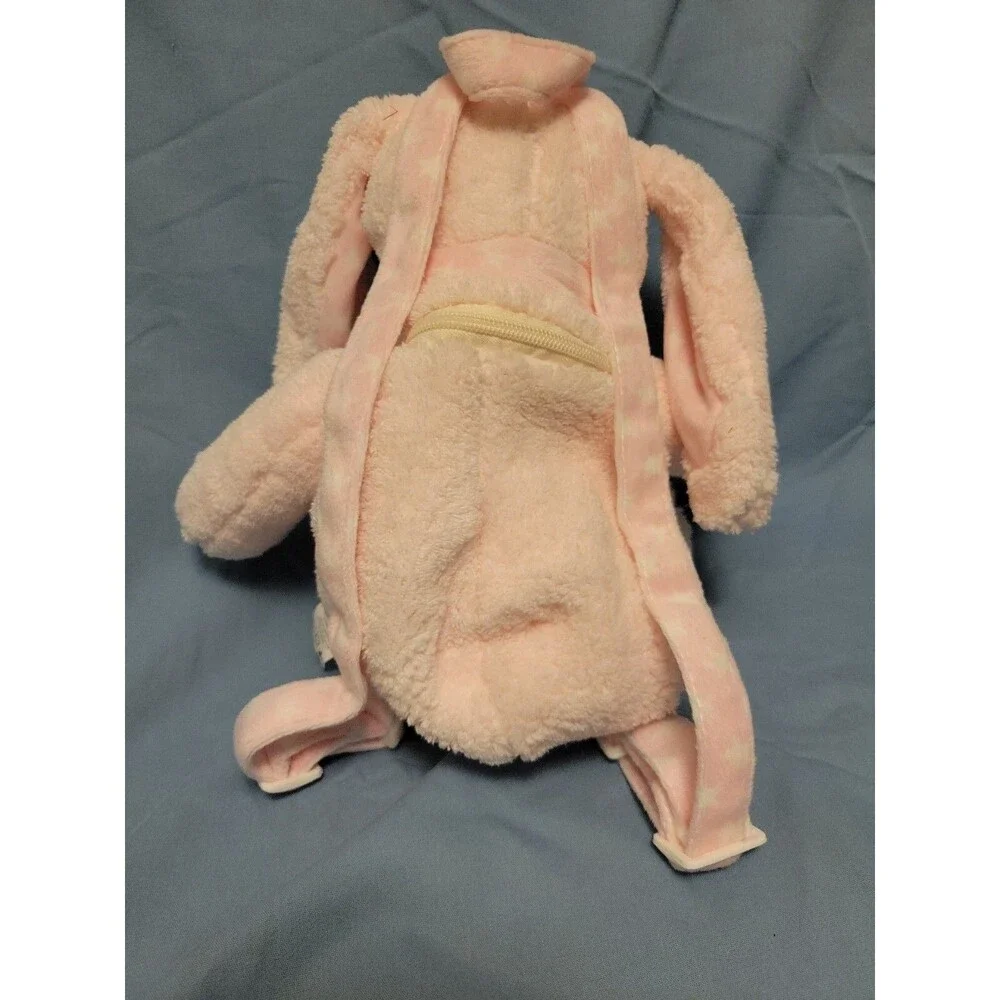 PJ Pal Pink Bunny Plush Toddler Zippered Storage Backpack - Stephan Baby